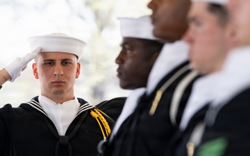 Military Funeral Honors are Conducted for U.S. Navy Lt. Griffith Way and U.S. Navy Lt. J.G. Patricia Way