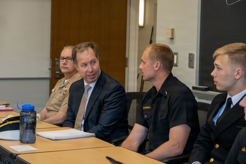 The Honorable Benjamin C. Kohlmann, Assistant Secretary of the Navy for Manpower and Reserve Affairs (ASN M&amp;RA), visits the U.S. Naval Academy.