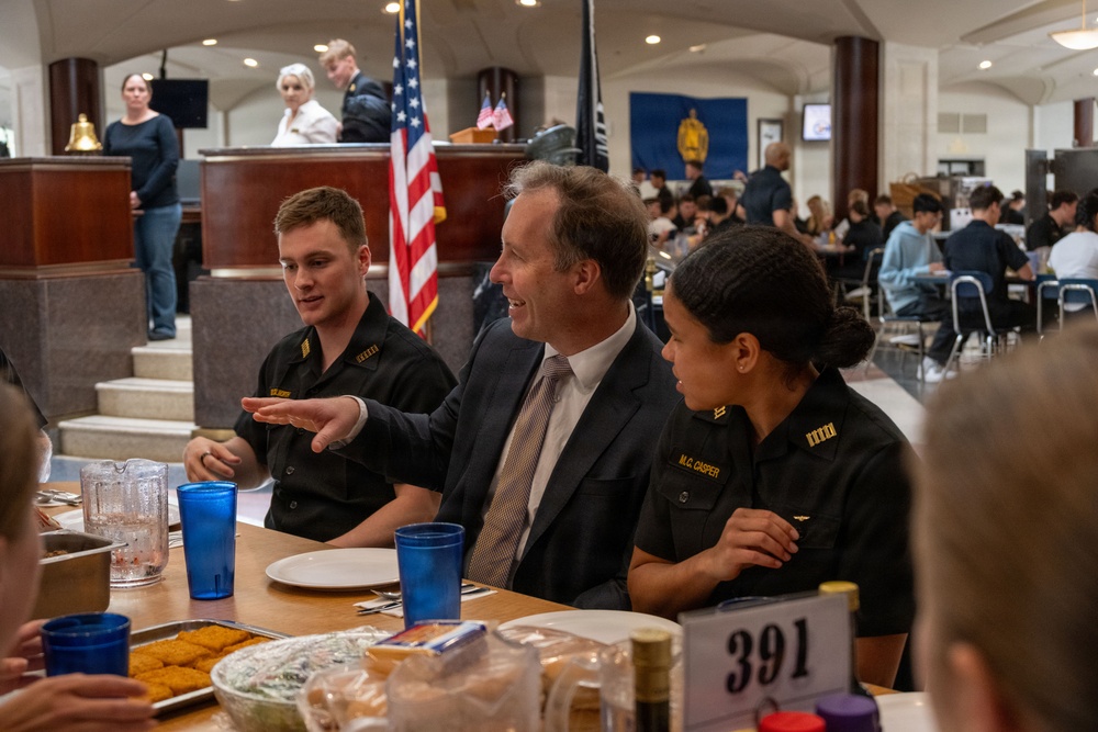 The Honorable Benjamin C. Kohlmann, Assistant Secretary of the Navy for Manpower and Reserve Affairs (ASN M&amp;RA), visits the U.S. Naval Academy.