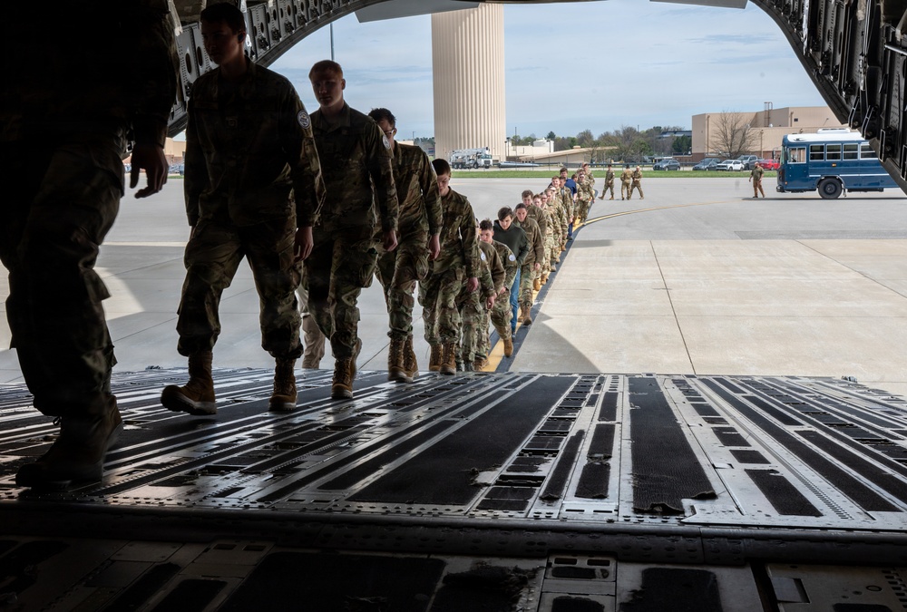 Seneca and Iroquois High School JROTC orientation flight