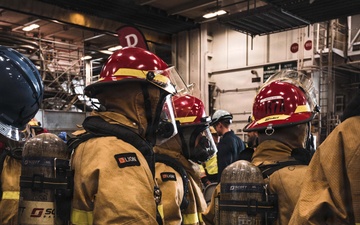Ronald Reagan Sailors Participate in Firefighting 8010 Drill