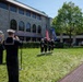Navy Band and USS Constitution's Color Guard parades the colors during Keeneland Heroes Day