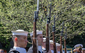 Navy Band and Colored Gaurd preform during Keeneland Heroes Day