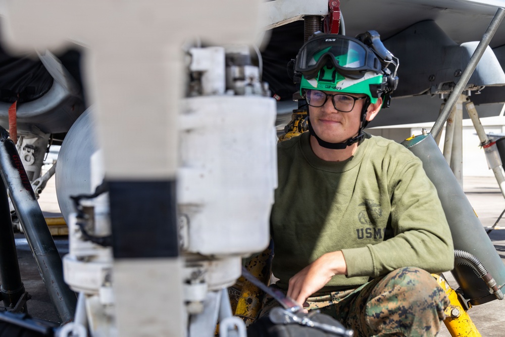 MAG-11 Marines conduct routine maintenance
