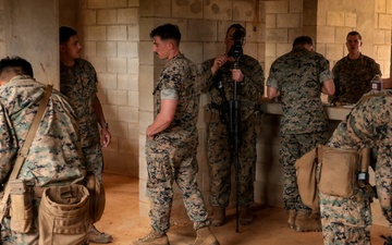 U.S. Marines conduct close quarters combat training during Communication Strategy and Operations Field Training Exercise