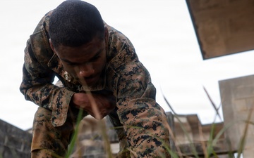 U.S. Marines conduct close quarters combat training during Communication Strategy and Operations Field Training Exercise