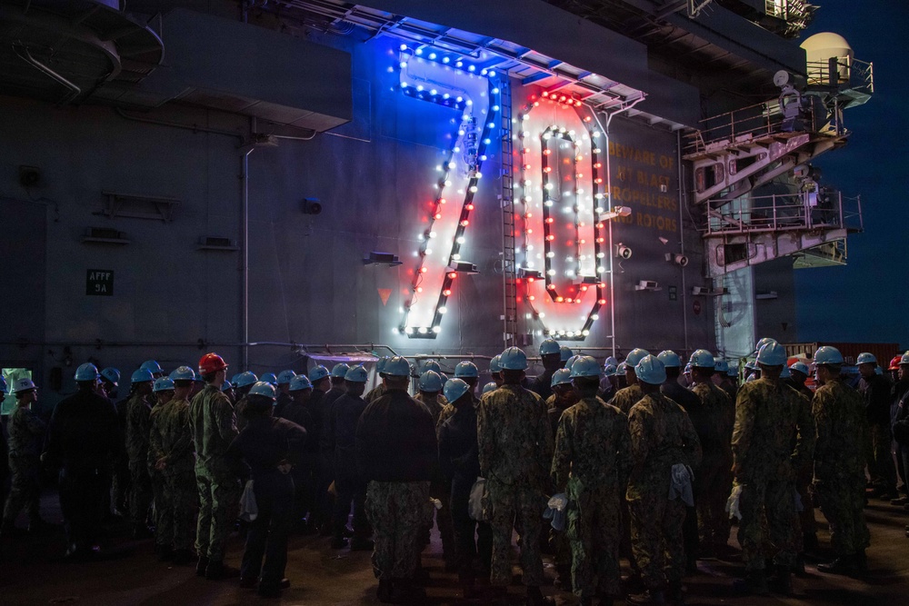 USS Carl Vinson (CVN 70) conducts aircraft fire fighting drill