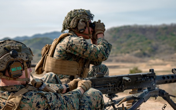 U.S. Marines Participate in a Machine Gun Range on Rodriguez Live Fire Complex