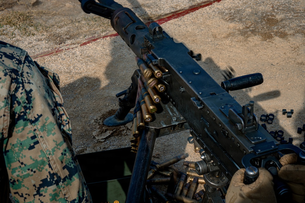 U.S. Marines Participate in a Machine Gun Range on Rodriguez Live Fire Complex