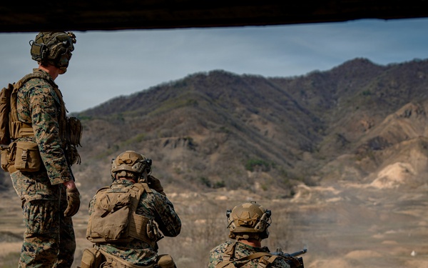 U.S. Marines Participate in a Machine Gun Range on Rodriguez Live Fire Complex