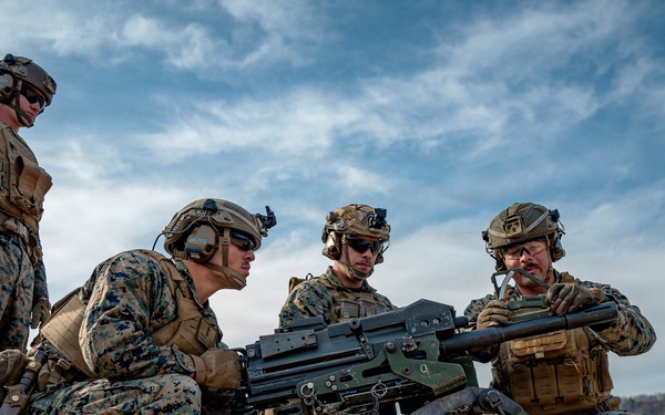 U.S. Marines Participate in a Machine Gun Range on Rodriguez Live Fire Complex