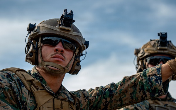 U.S. Marines Participate in a Machine Gun Range on Rodriguez Live Fire Complex
