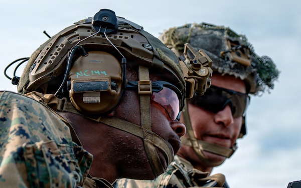U.S. Marines Participate in a Machine Gun Range on Rodriguez Live Fire Complex