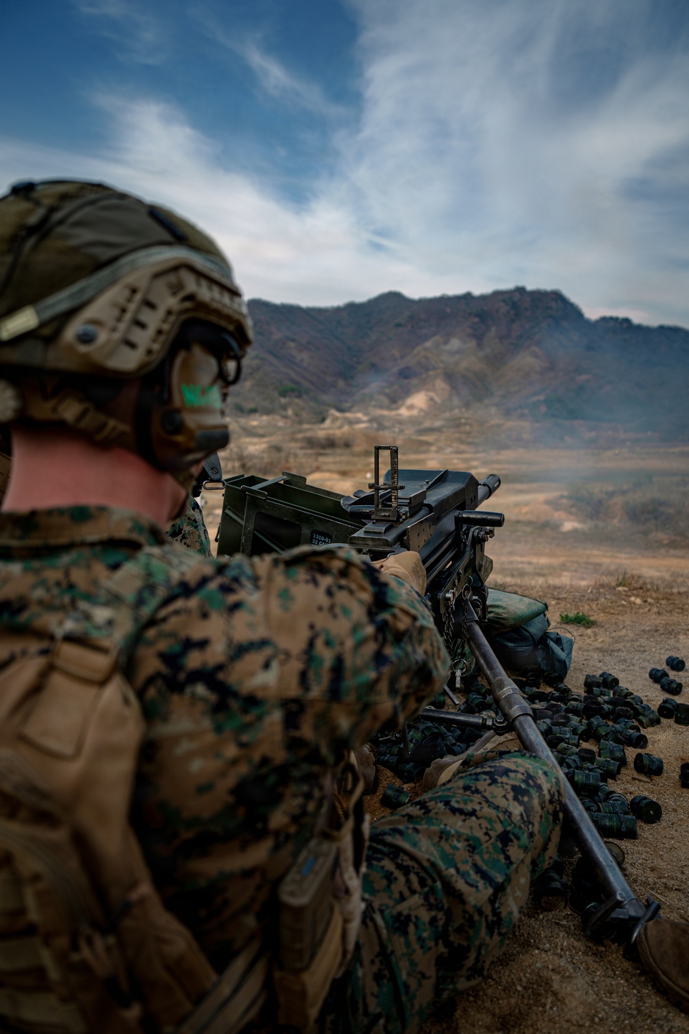 U.S. Marines Participate in a Machine Gun Range on Rodriguez Live Fire Complex