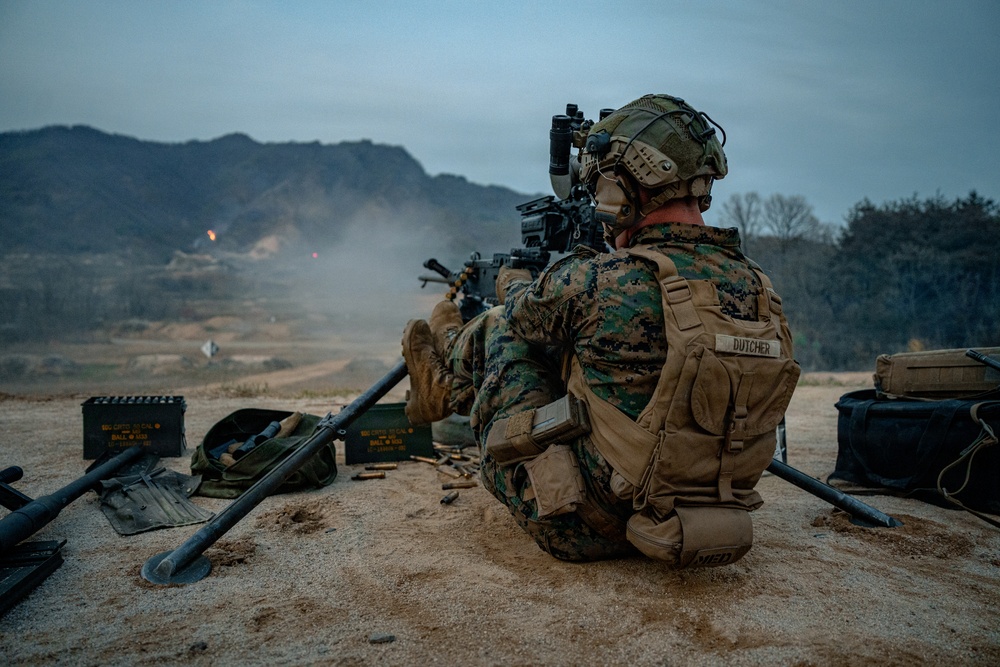 U.S. Marines Participate in a Machine Gun Range on Rodriguez Live Fire Complex