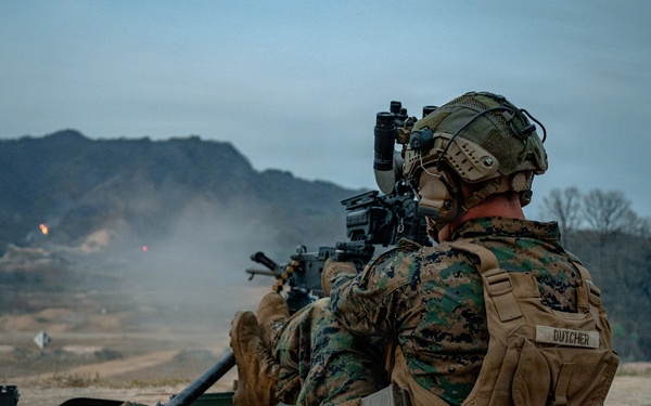 U.S. Marines Participate in a Machine Gun Range on Rodriguez Live Fire Complex