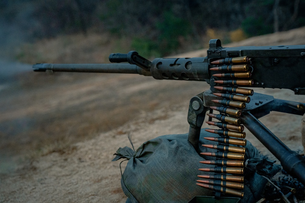 U.S. Marines Participate in a Machine Gun Range on Rodriguez Live Fire Complex