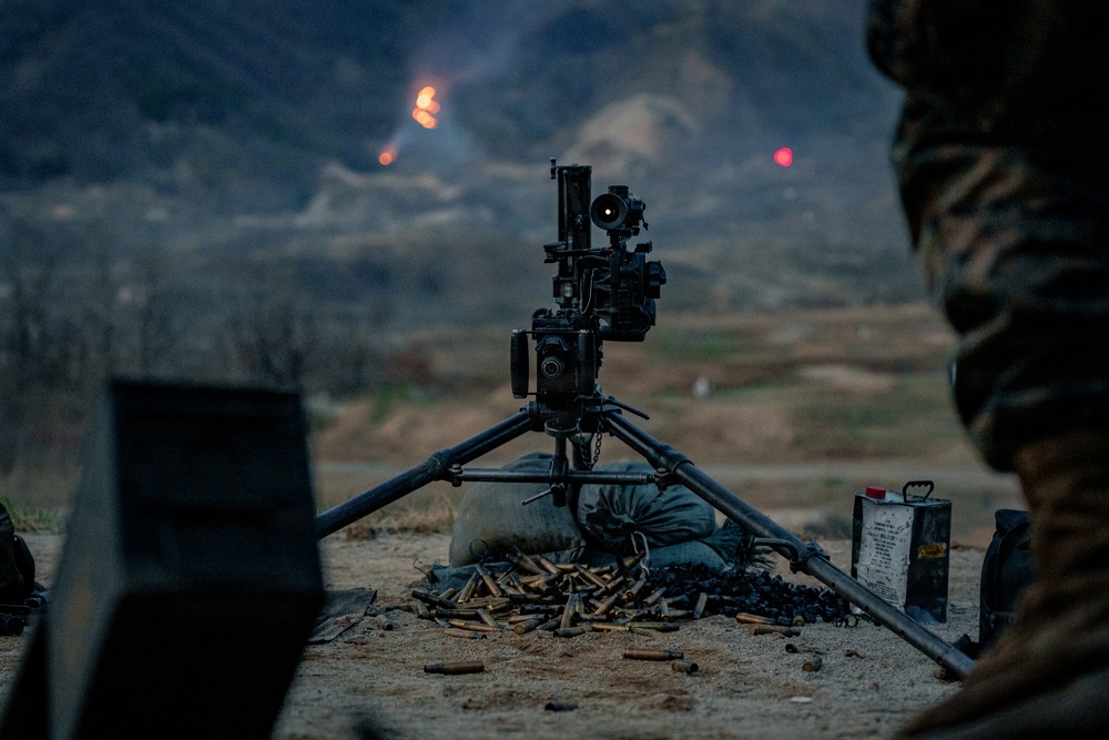 U.S. Marines Participate in a Machine Gun Range on Rodriguez Live Fire Complex