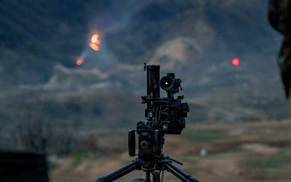 U.S. Marines Participate in a Machine Gun Range on Rodriguez Live Fire Complex