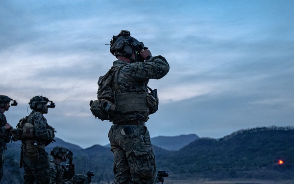 U.S. Marines Participate in a Machine Gun Range on Rodriguez Live Fire Complex