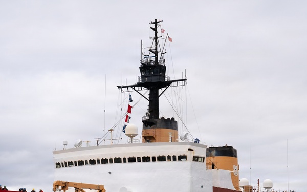 U.S. Coast Guard Cutter Polar Star (WAGB 10) approaches the pier at Coast Guard Base Seattle following a 146-day Antarctic deployment in support of Operation Deep Freeze, April 13, 2026.