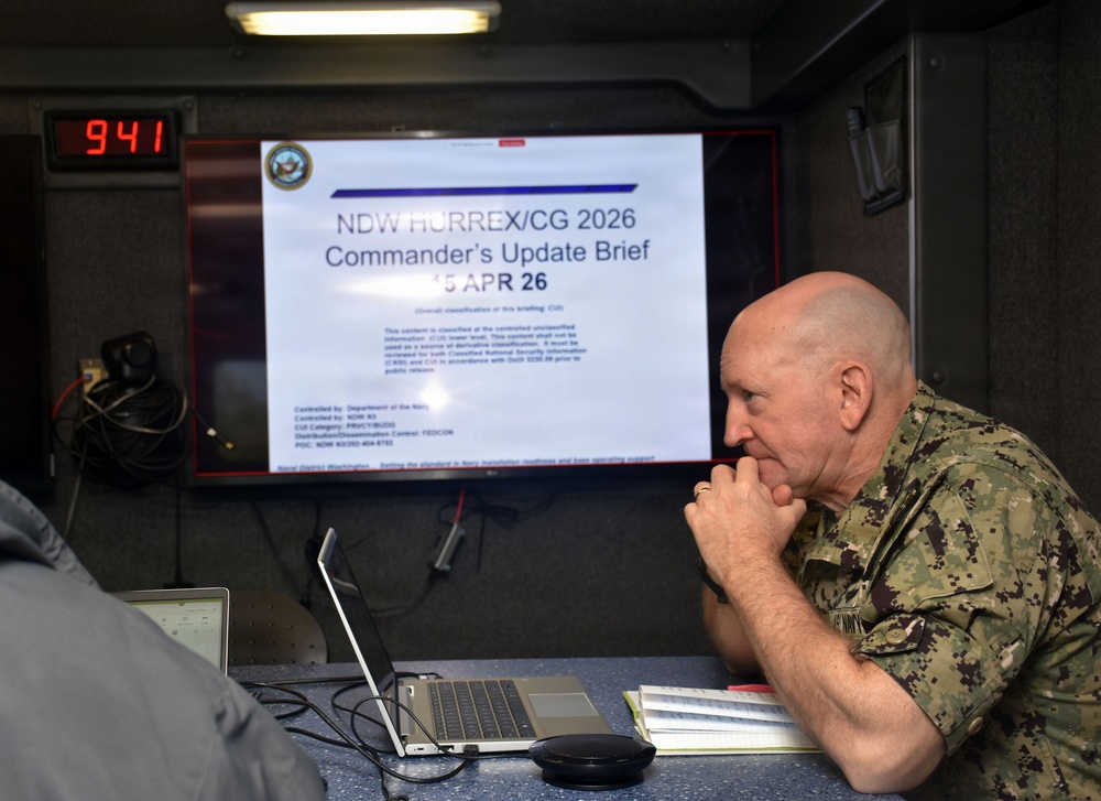 Naval District Washington Uses Mobile Command Vehicle During HURREX 2026