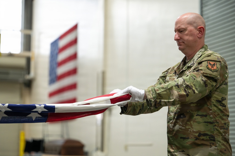 AFMAO Leaders Demonstrate Flag Folding for Training Video