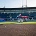 The USS Constitution's Color Guard parades the colors at Legends Stadium