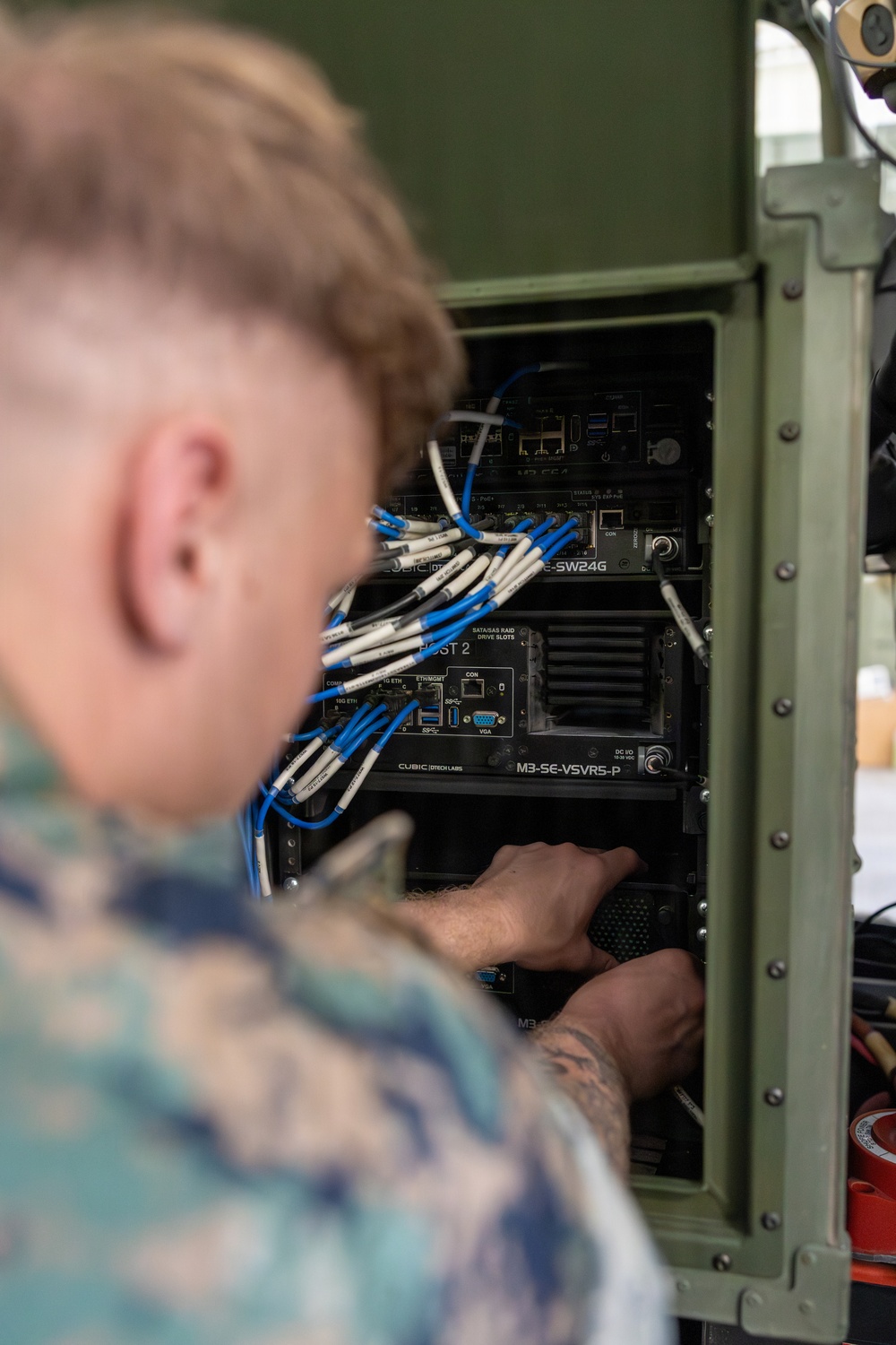 U.S. Marines with 2nd LAAD familiarize themselves with the LMADIS