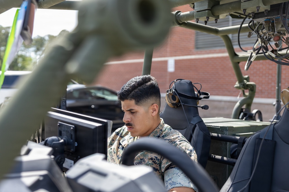U.S. Marines with 2nd LAAD familiarize themselves with the LMADIS