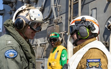 USS Gerald R. Ford (CVN 78) Pipes Aboard Rear Adm. Gavin Duff
