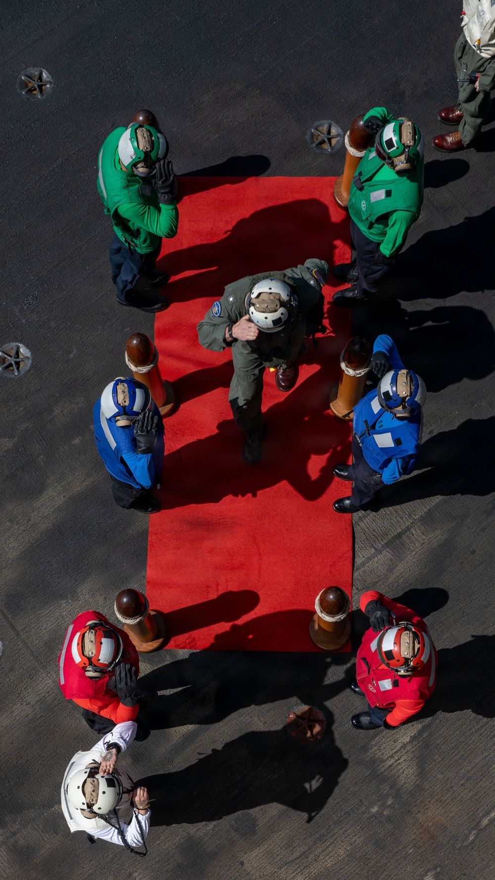 USS Gerald R. Ford (CVN 78) Pipes Aboard Rear Adm. Gavin Duff