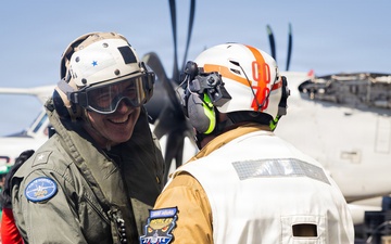 USS Gerald R. Ford (CVN 78) Pipes Aboard Rear Adm. Gavin Duff
