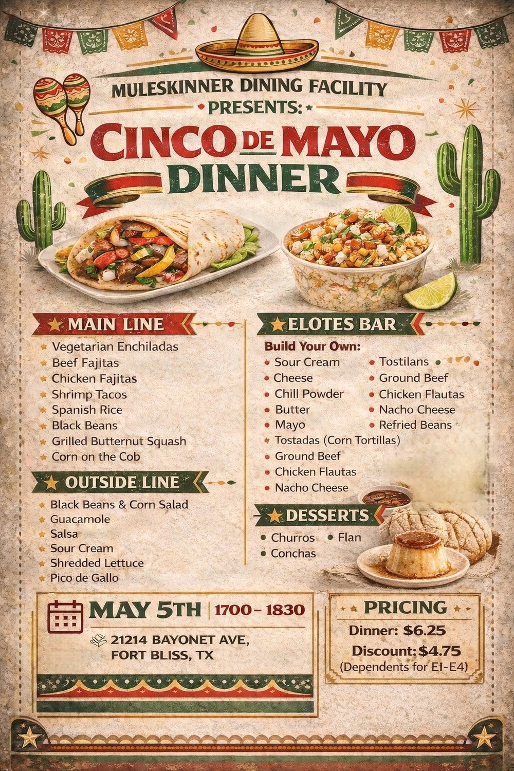 1AD Family Night Flyer FY26 Cinco de Mayo