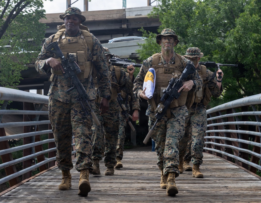 U.S. Marines March through Allen's Landing during Fleet Week Houston 2026