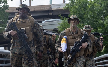 U.S. Marines March through Allen's Landing during Fleet Week Houston 2026