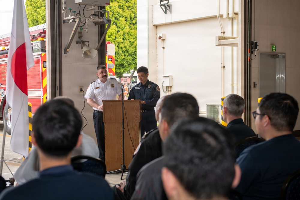 CNRJ Fire &amp; Emergency Services Fire Engine Celebration Onboard NAF Atsugi