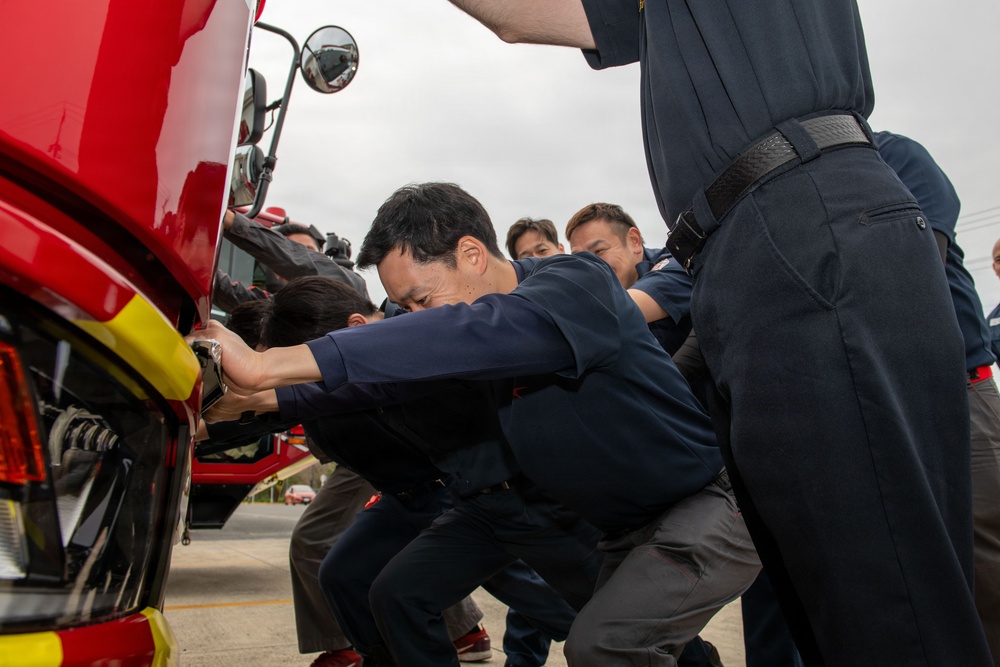CNRJ Fire &amp; Emergency Services Fire Engine Celebration Onboard NAF Atsugi
