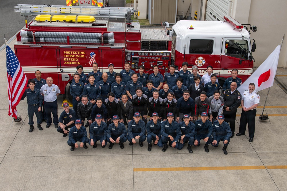 CNRJ Fire &amp; Emergency Services Fire Engine Celebration Onboard NAF Atsugi