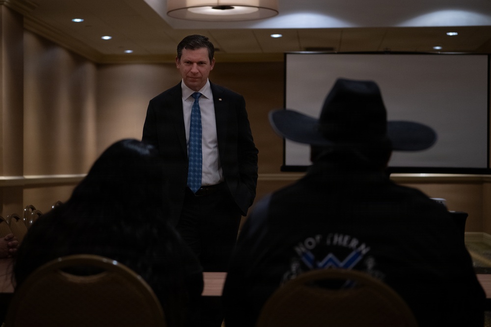 The Cheyenne tribe attend the MV-75 Cheyenne II Aircraft Unveiling