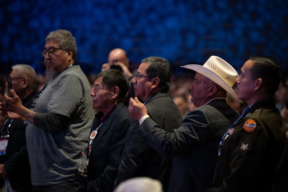 The Cheyenne tribe attend the MV-75 Cheyenne II Aircraft Unveiling