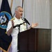 Vice Adm. Wayne Baze delivers remarks during the Parade of Ships VIP breakfast