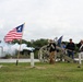 Ceremonial cannon salute is rendered as U.S. Navy ships transit the Houston Ship Channel during the Parade of Ships VIP breakfast