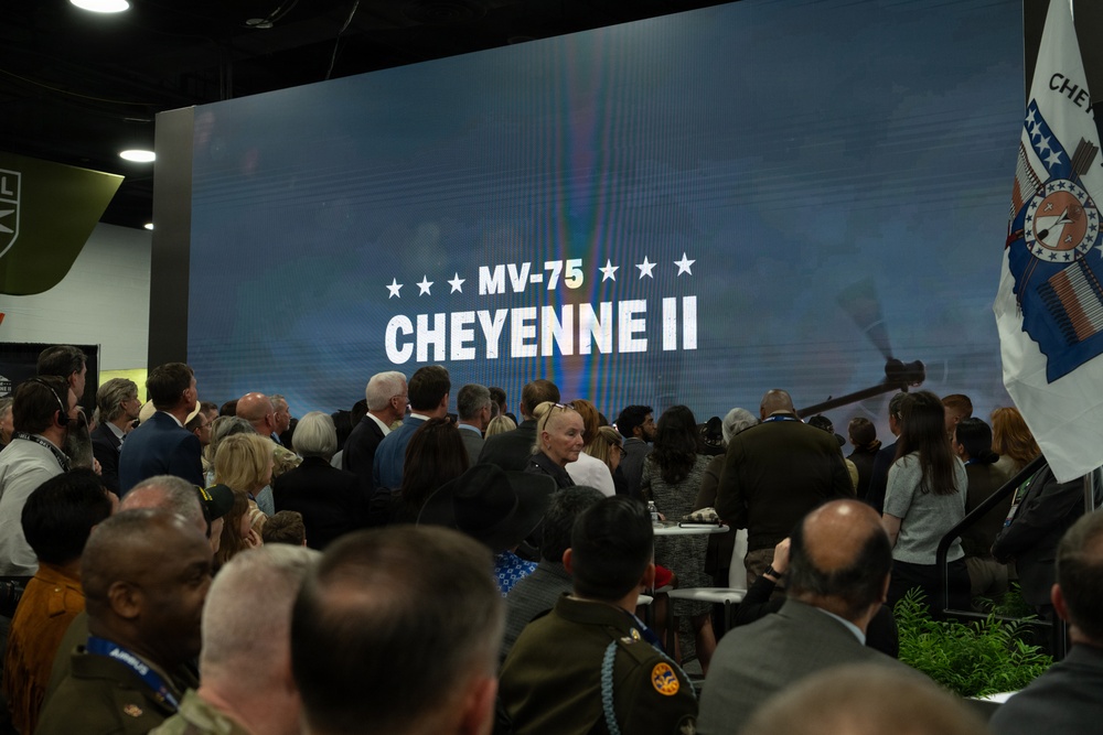 The Cheyenne tribe attend the MV-75 Cheyenne II Aircraft Unveiling