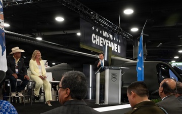 The Cheyenne tribe attend the MV-75 Cheyenne II Aircraft Unveiling
