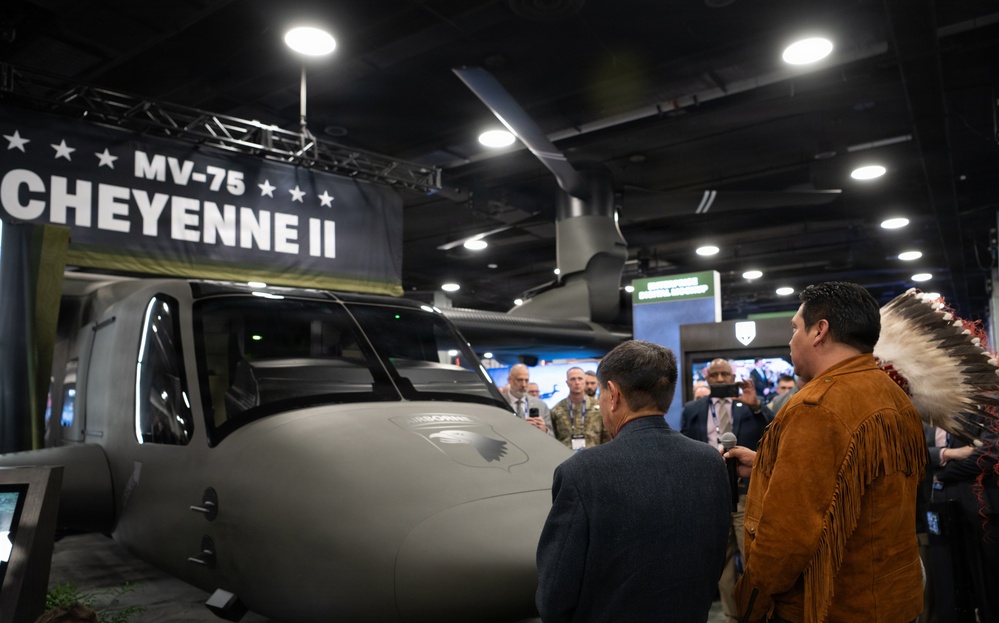 The Cheyenne tribe attend the MV-75 Cheyenne II Aircraft Unveiling