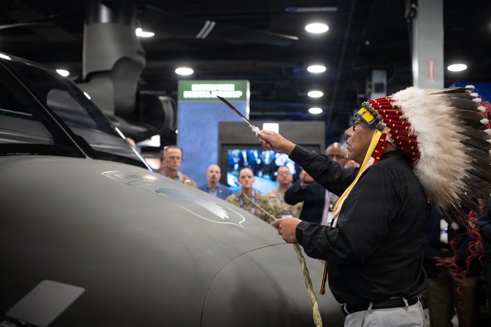The Cheyenne tribe attend the MV-75 Cheyenne II Aircraft Unveiling
