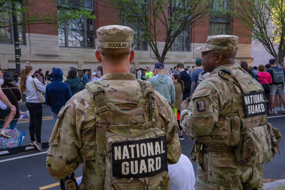 Mississippi National Guard Soldiers patrol at the Credit Union Cherry Blossom Ten Mile Run