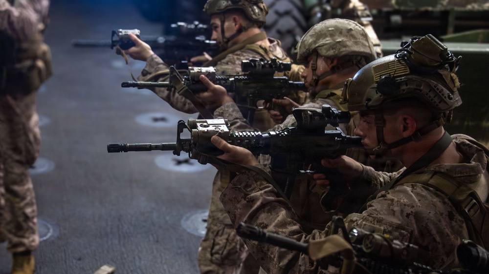 11th MEU Marines Conduct Weapons Familiarization Aboard USS Boxer