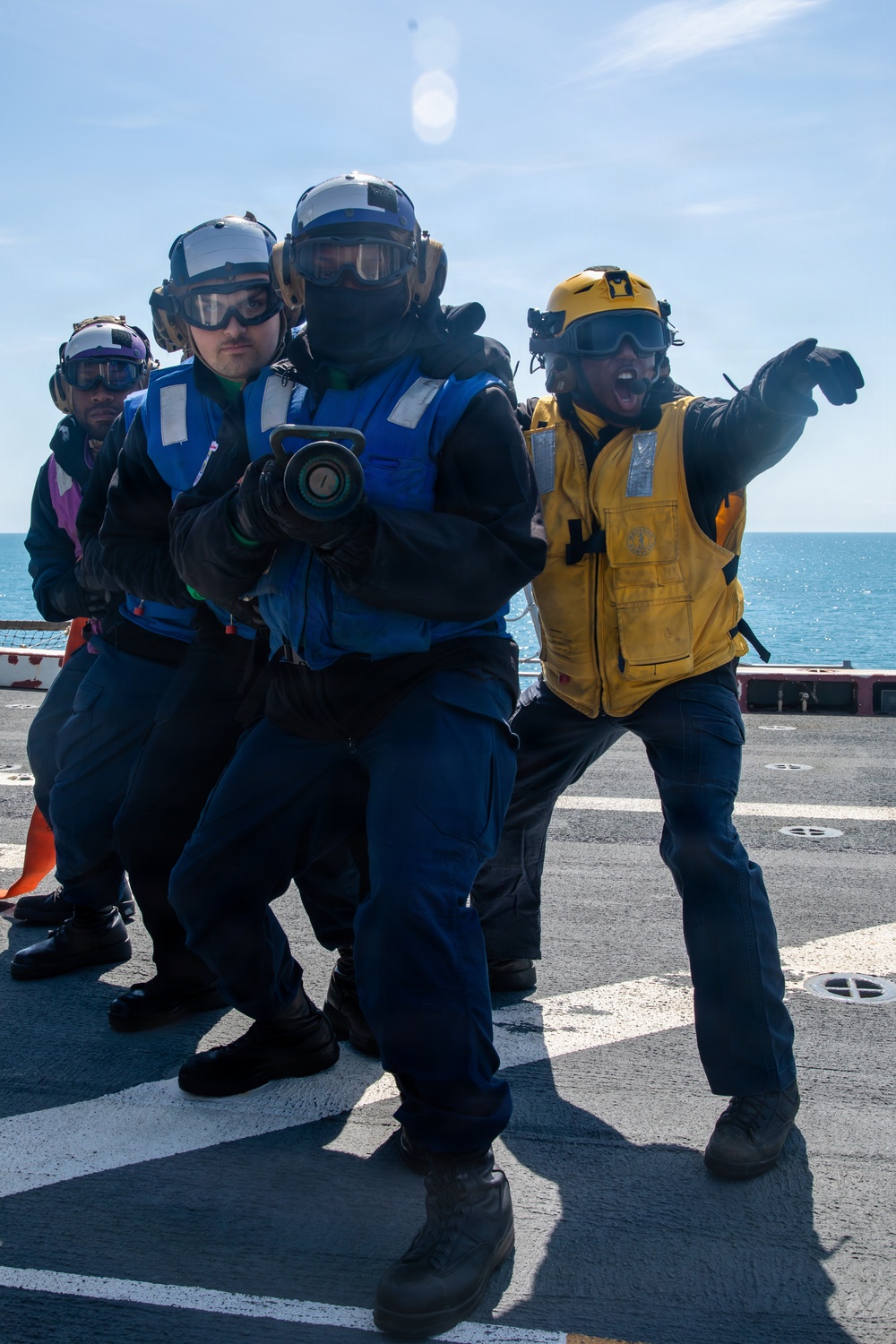 USS Arlington's Aviation Training Team Conducts Drill